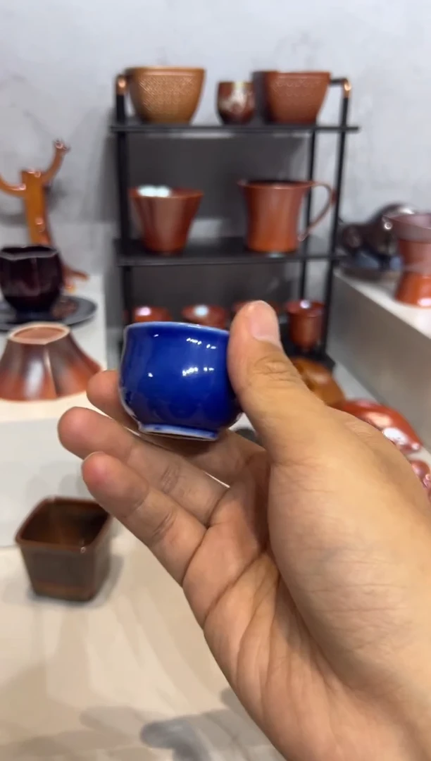 3柴房陶瓷柴烧一口杯，因柴烧特性，每只都略有不同~