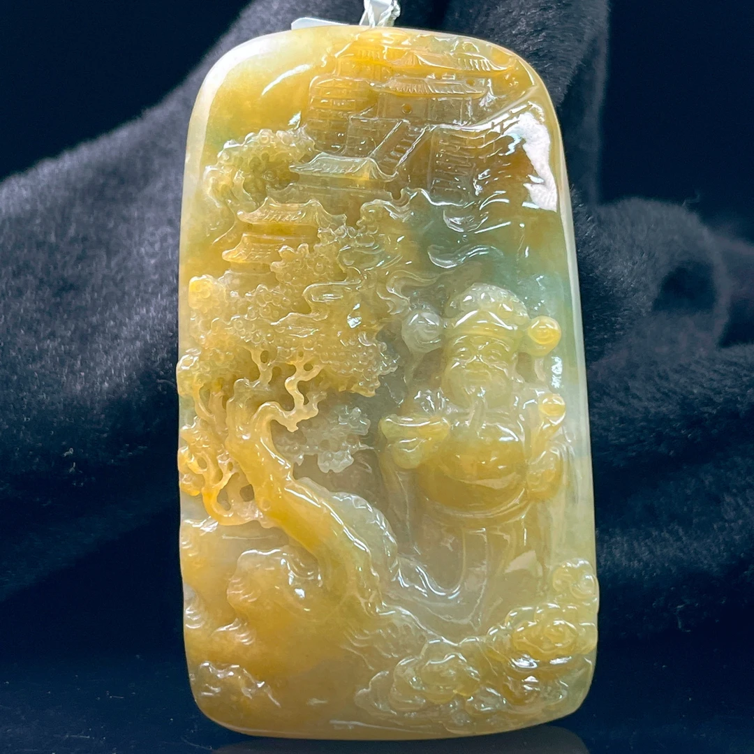 lot46天然缅甸翡翠A货黄翡财神/200067/保利厦门拍卖