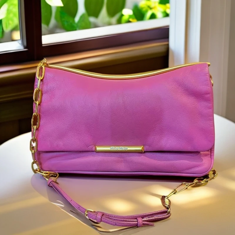 95新 MIU MIU/缪缪  紫粉色手提包 1167 7388