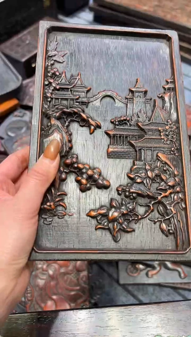 木紫檀雕刻一物一拍