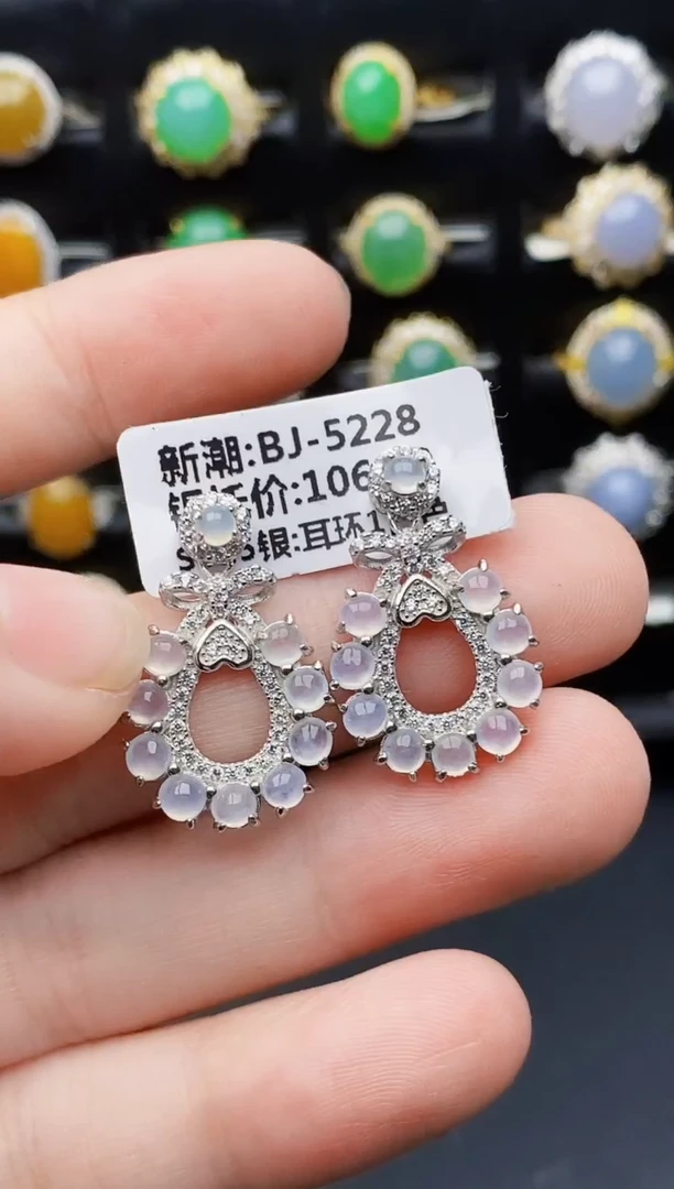 银S925镶嵌戒指翡翠4102