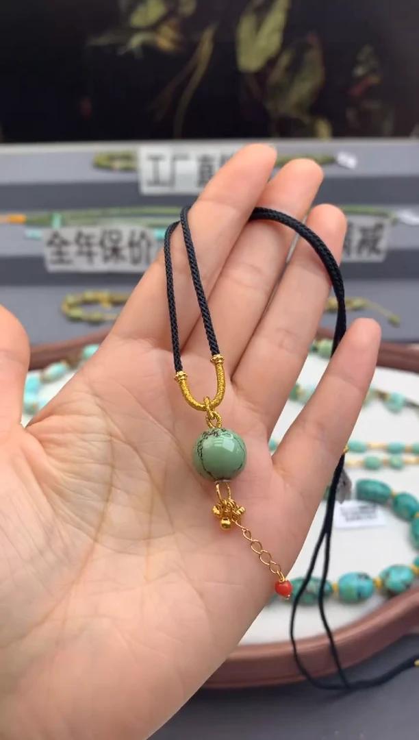 未镶嵌绿松石锁骨链茜.A171