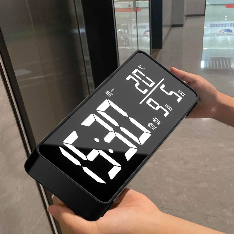 2025新款电子LED大数字闹钟万年历座钟摆件桌面台式客厅智能时钟