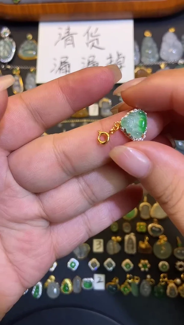 翡翠银S925镶嵌吊坠(不含链)1