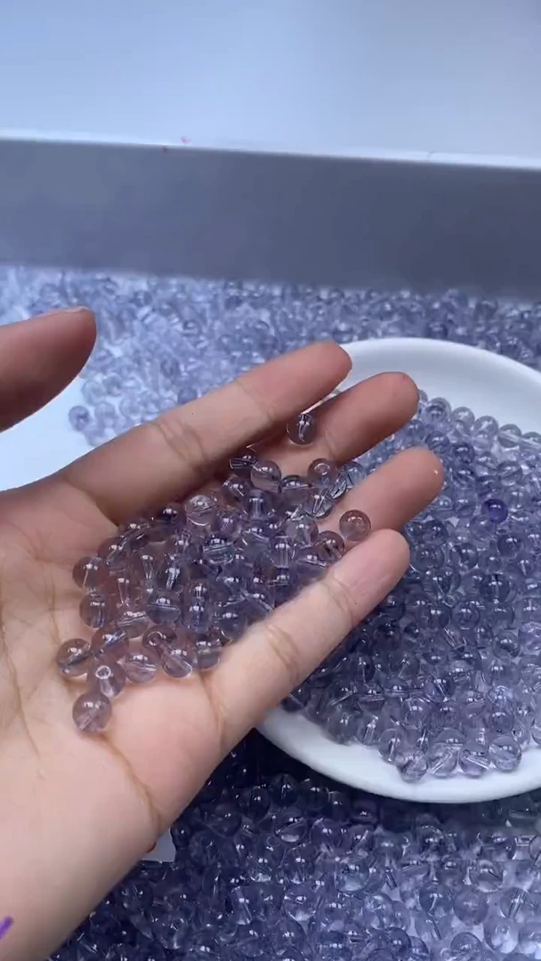 颈饰未镶嵌水晶W2421-伦敦蓝色碧玺6mm*20颗