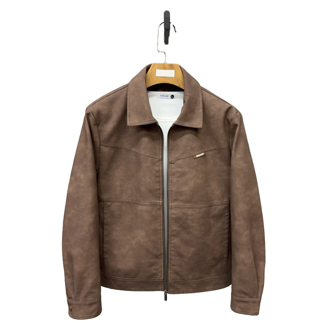 春季新款905男士男款休闲时尚百搭轻奢翻领夹克上衣外套