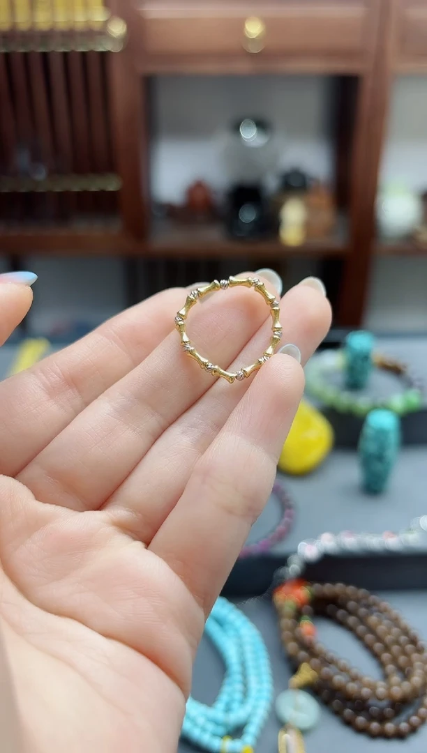 【闪购商品】18K金戒指/指环18k金竹节戒指*1 ZX