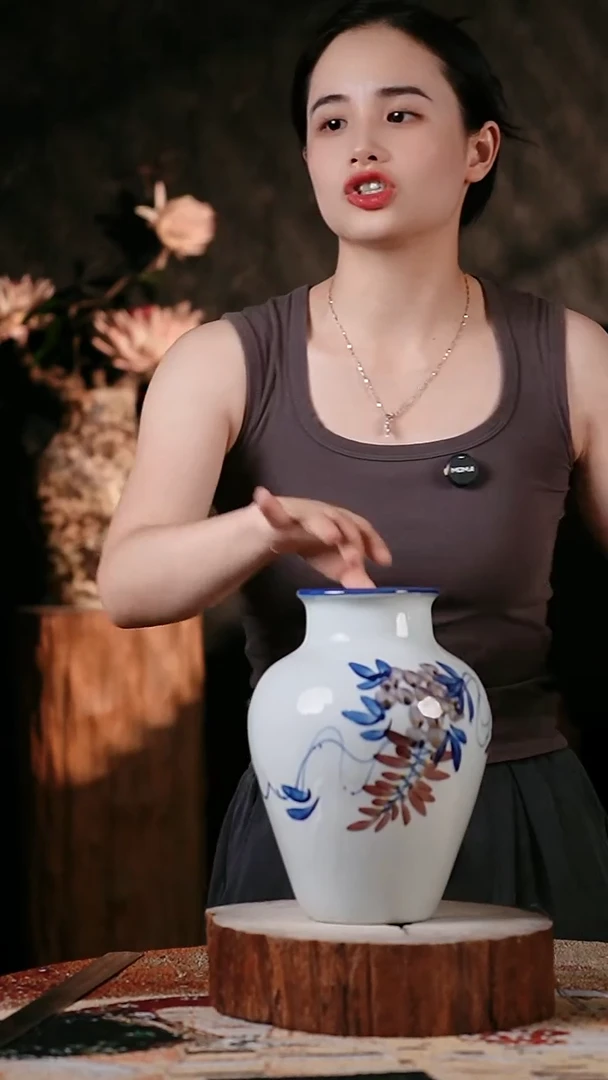 摆件景德镇高温陶瓷花器（9*24