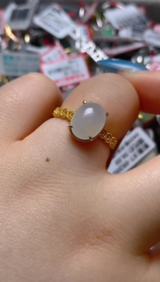 银S925镶嵌戒指翡翠百内无证书