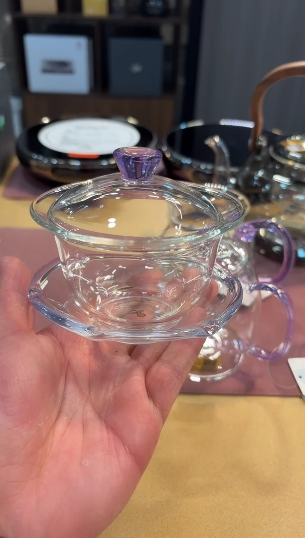 【闪购商品】禾器禅语盖碗浅紫