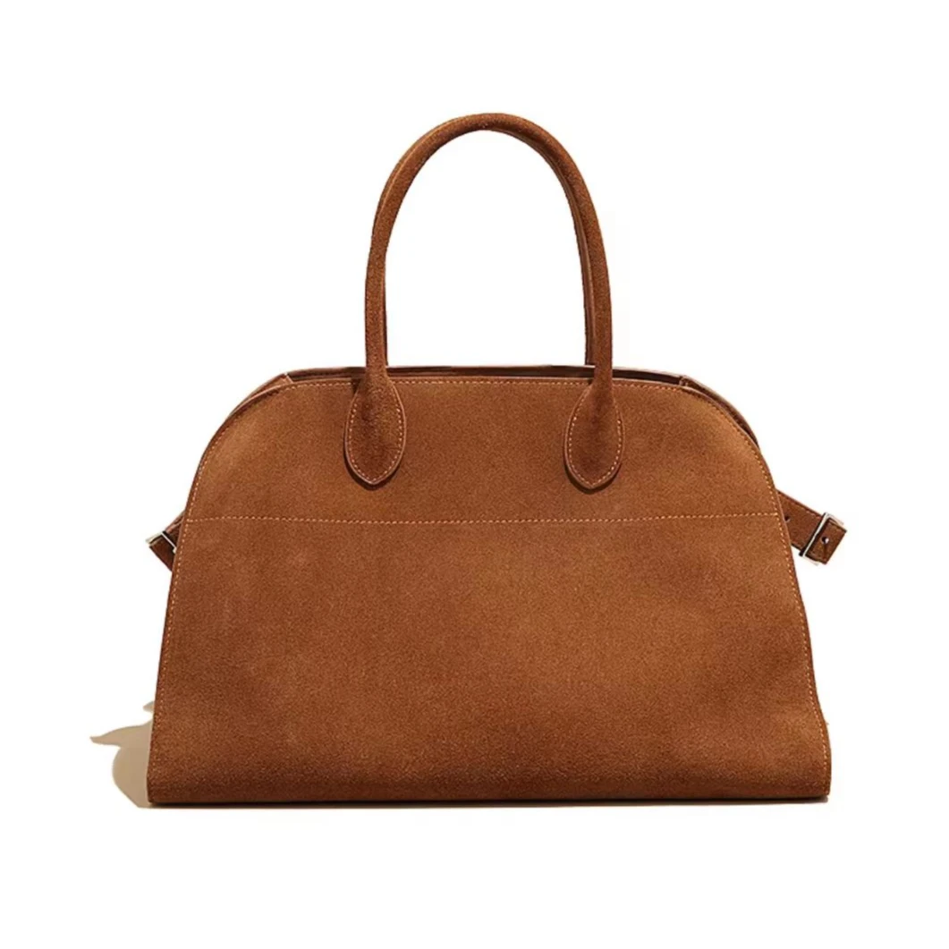 2025新款秋冬百搭绒面磨砂真皮高级感复古大容量女士托特包单肩包