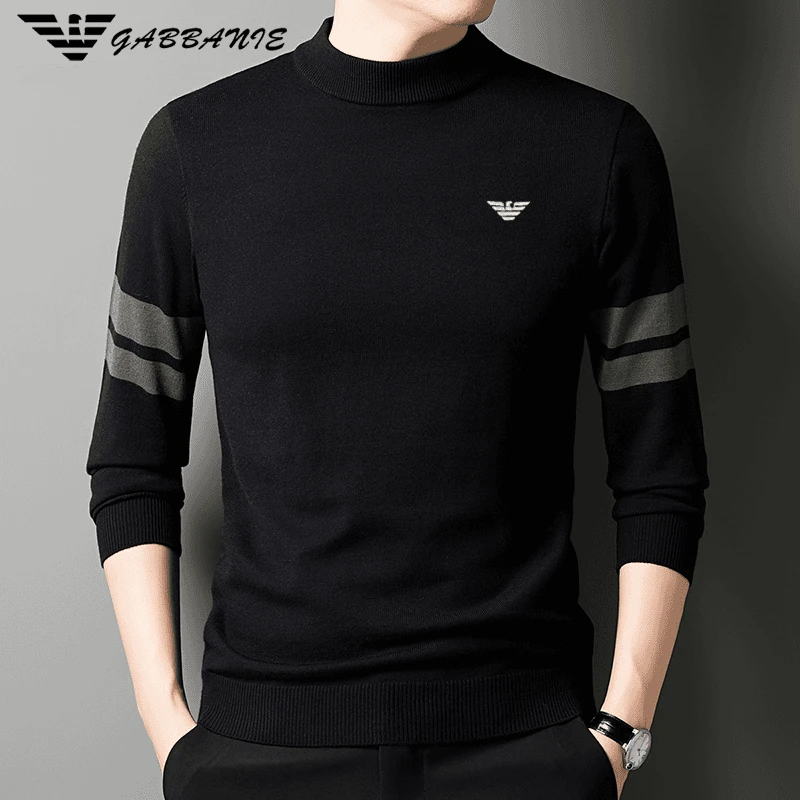 【专柜正品】GABBANIE男士长袖羊毛针织衫半高领百搭秋冬品牌毛衣