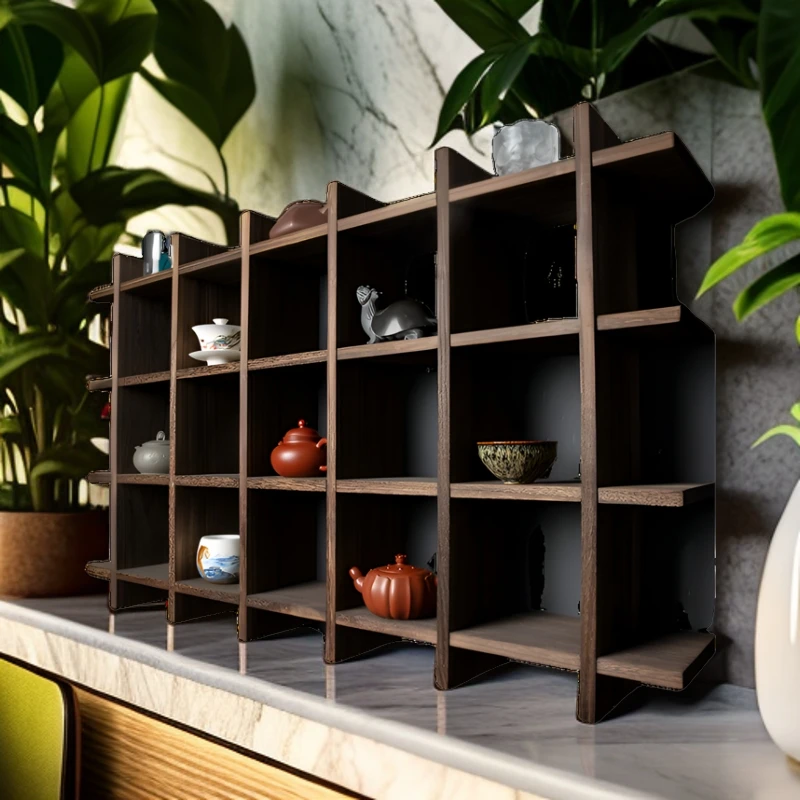 简约大号博古架多格博古架实木博古架炭烧工艺1112