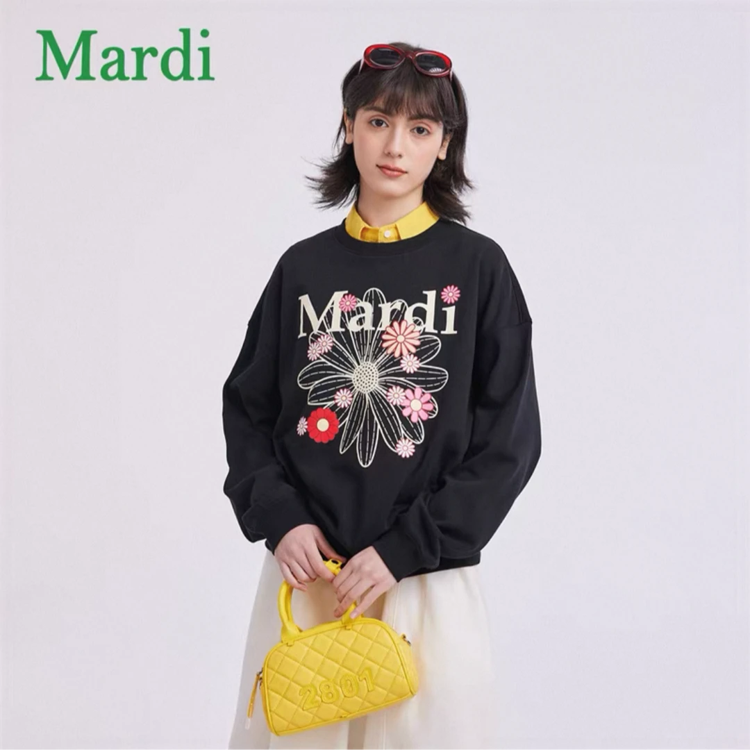 MARDI【繁花】秋季新款经典雏菊慵懒感出街上镜女士卫衣MWY2512037
