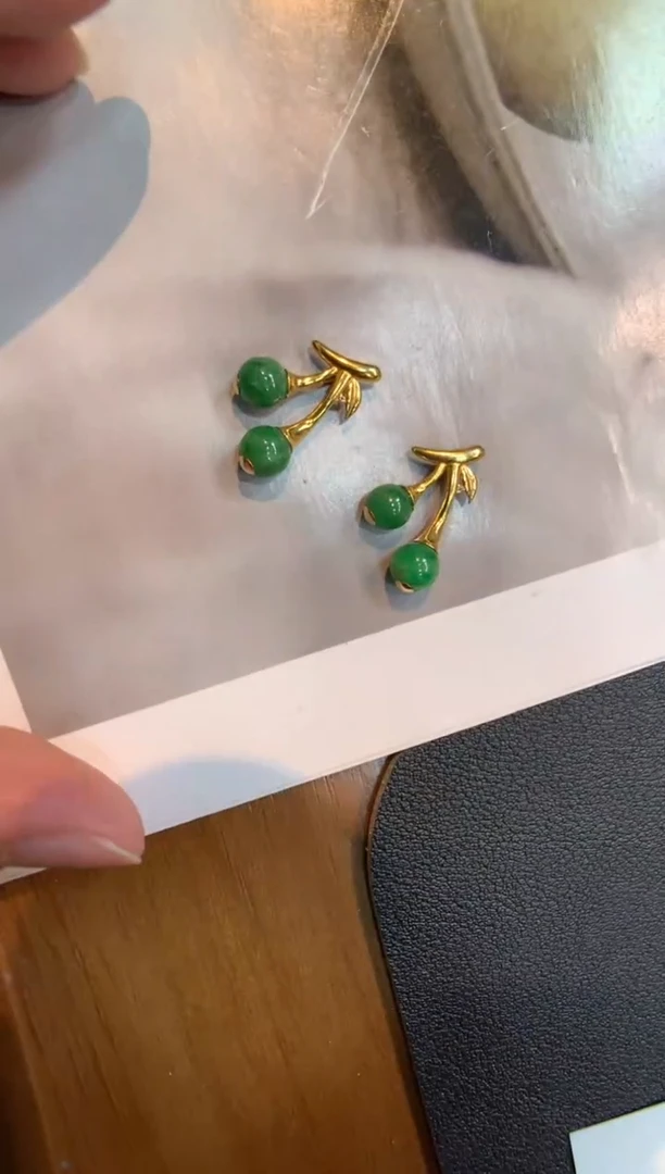 翡翠18K金镶嵌颈饰花件吊坠  多样性发一件