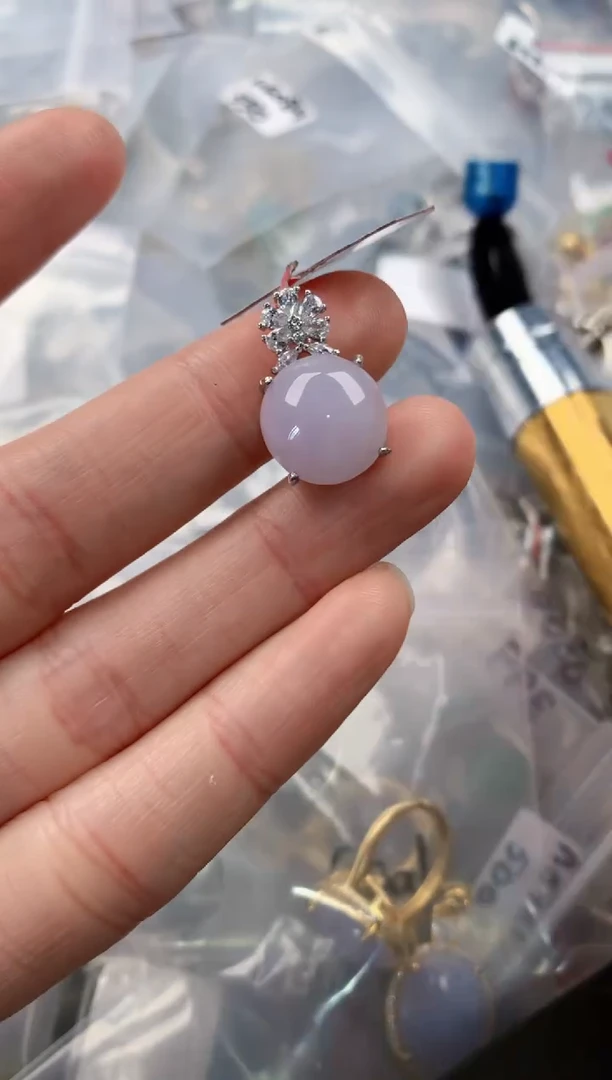 银S925镶嵌戒指翡翠666   10