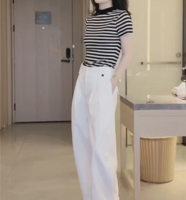 2025春季新款网红同款洋气气质韩版爆款打底衫裤子两件套清越E9