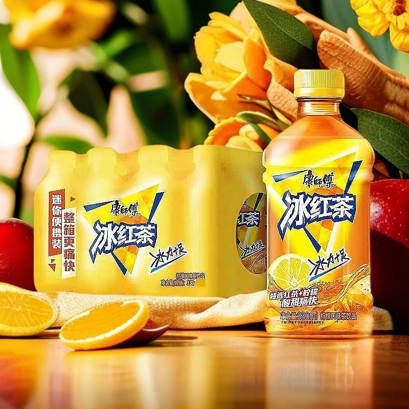 【8瓶包邮】康师傅冰红茶果味饮料解渴清爽冰爽伊乐娃