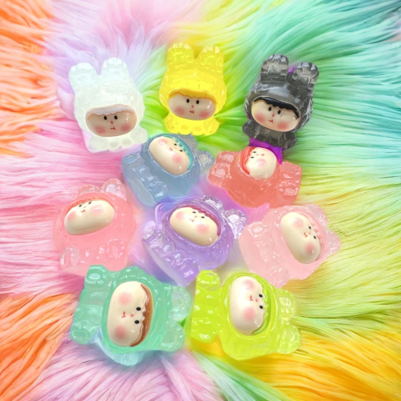 树脂立体萌粒小摆件夜光迷你食完小包挂DIY（福利）