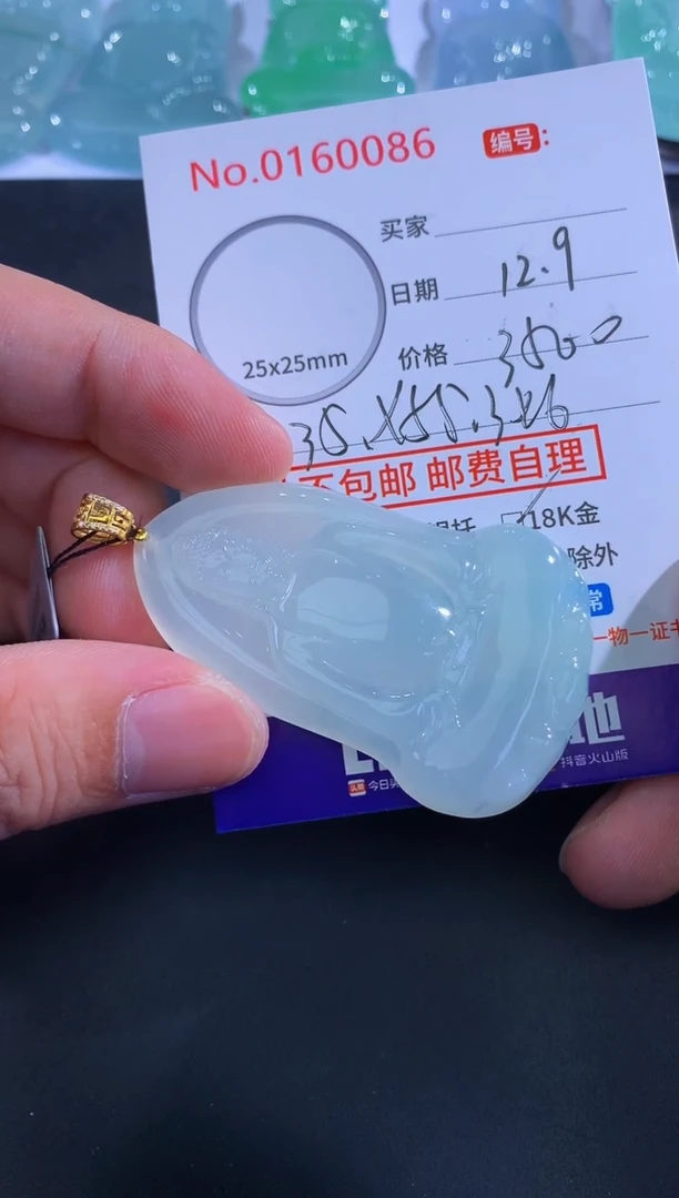 颈饰18K金镶嵌翡翠木*涛！