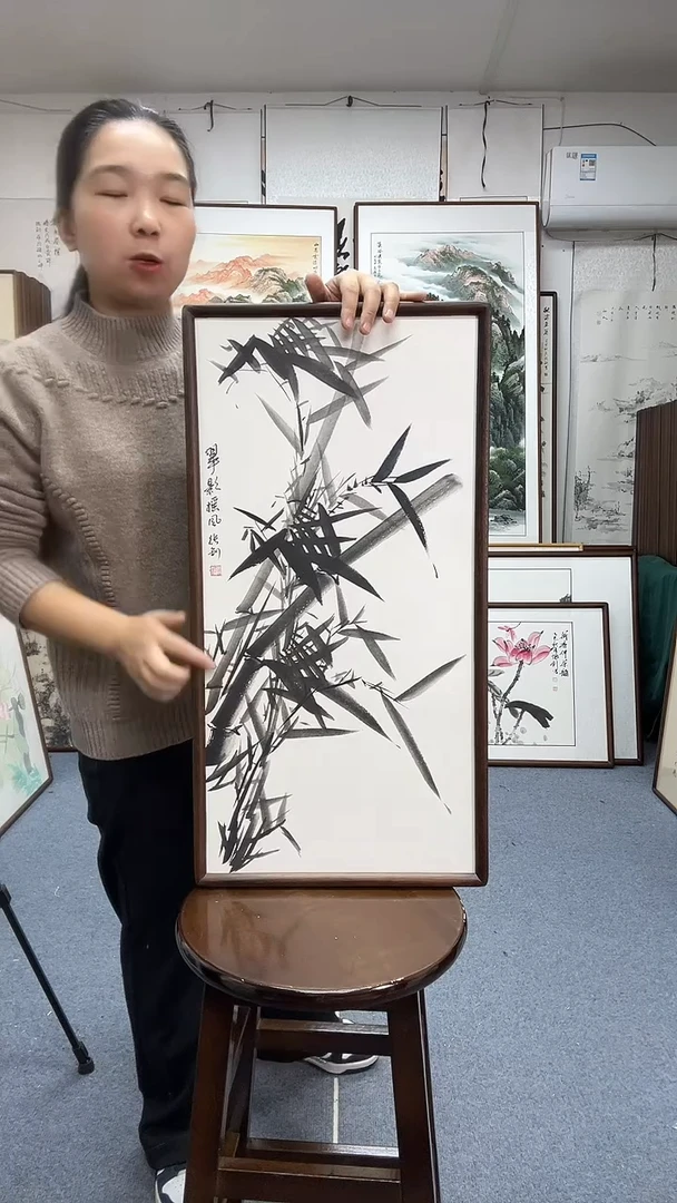 国画尺寸35*68实木画框京东包邮手绘