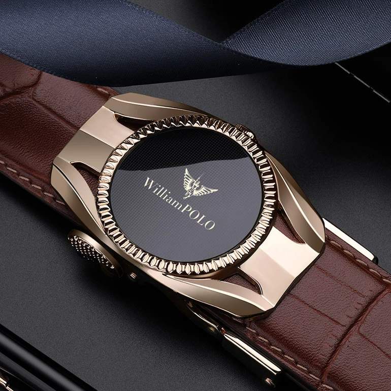 Williampolo正品新款男士皮带高档商务自动扣腰带休闲简约裤腰带