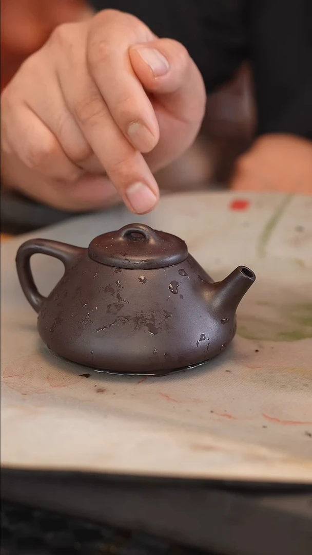 茶壶紫砂200cc 子冶石瓢 半手工