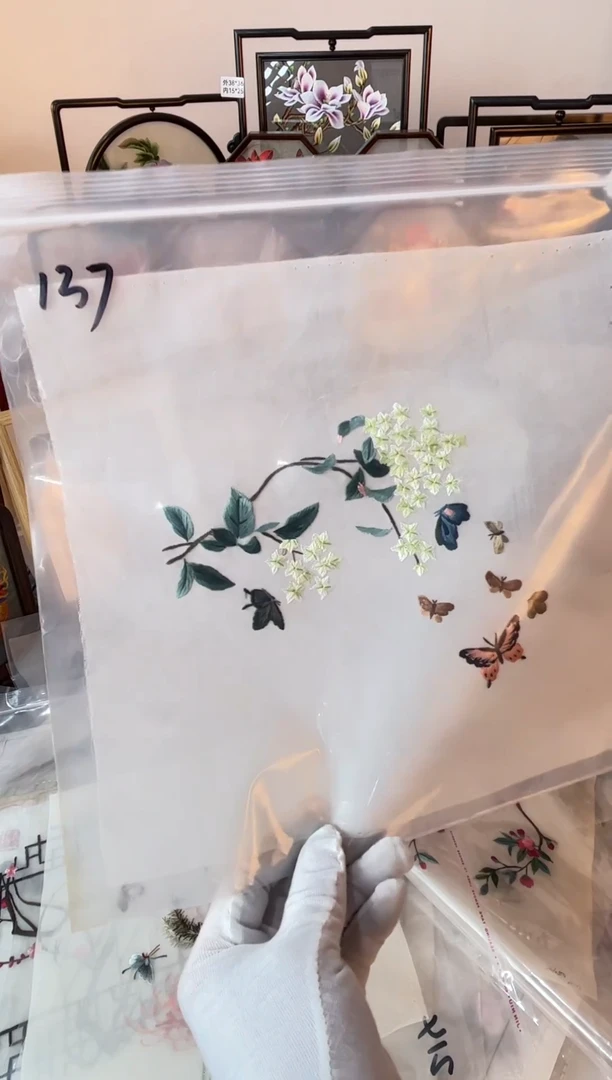 织绣纯手工苏绣双面绣绣布137