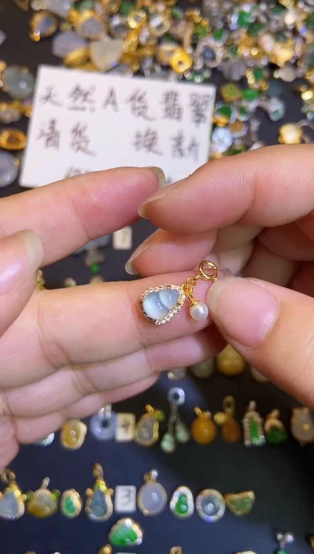吊坠(不含链)银S925镶嵌翡翠1