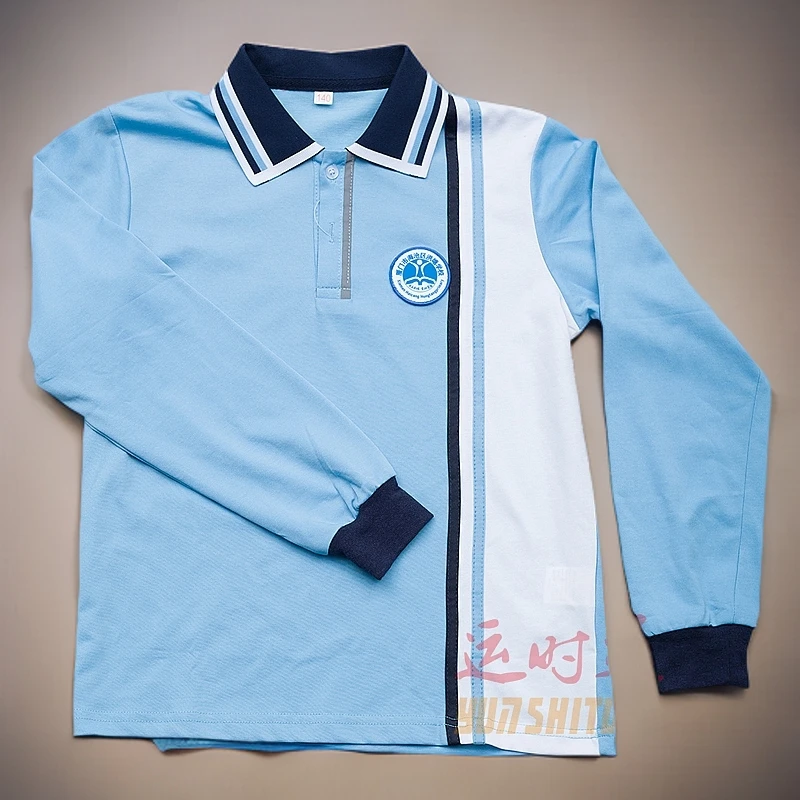 【秋装长袖秋冬蓝色】厦门海沧区小学生校服翻领秋款班服秋季休闲