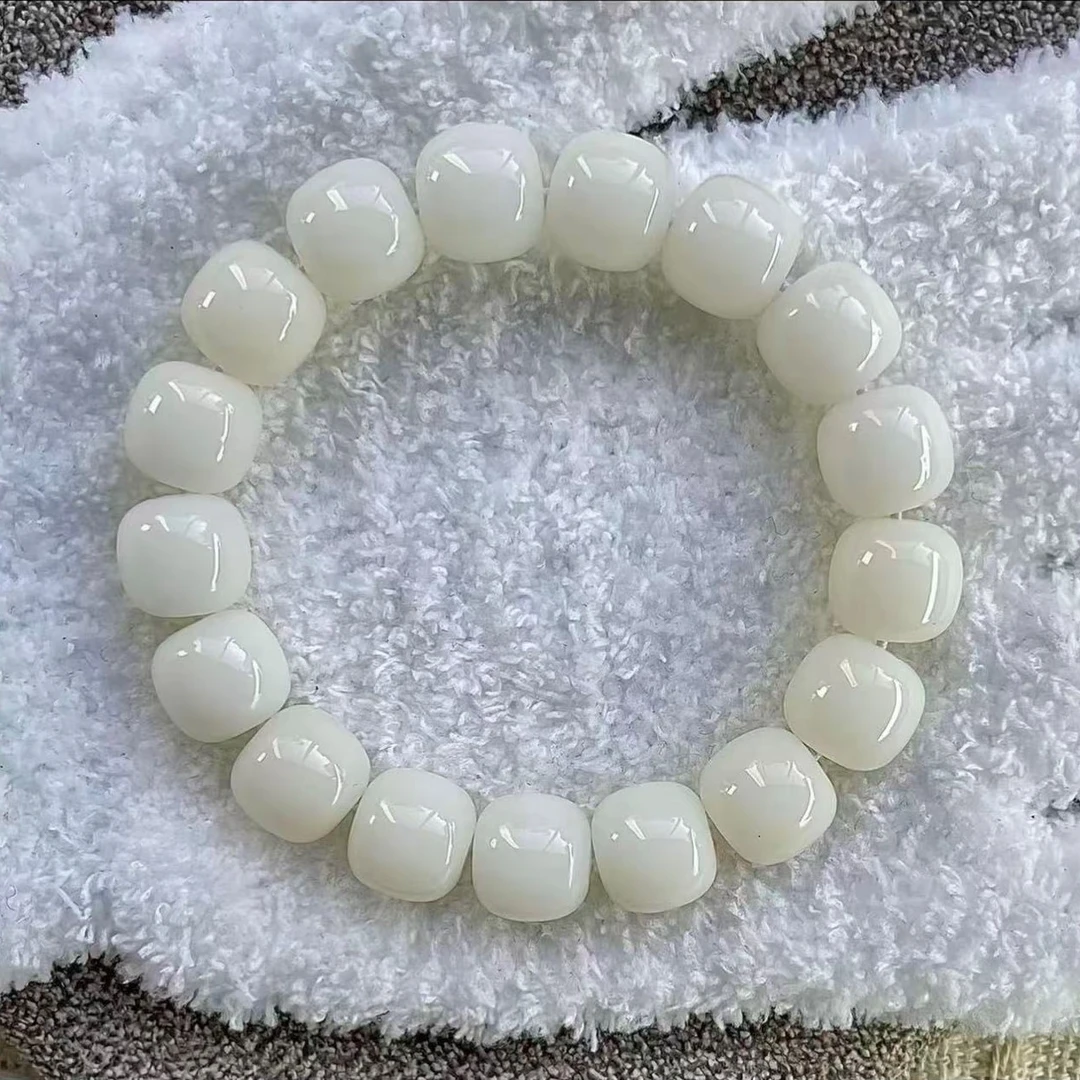 白玉菩提菩提根手串细腻羊脂温润盘玩绕指柔男女文玩手串