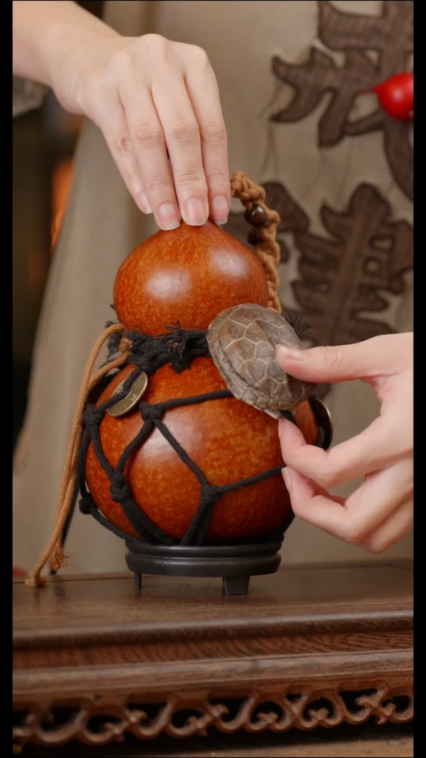 353号精品天然大漆工艺防渗内胆酒葫芦~