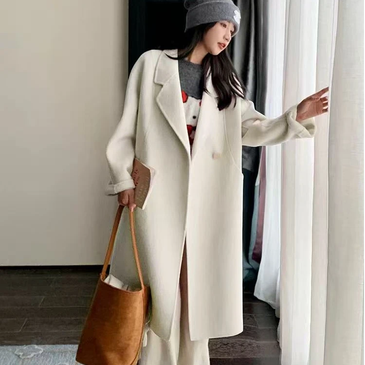 7593外套女中长款流行宽松高级感时尚减龄小个子大衣