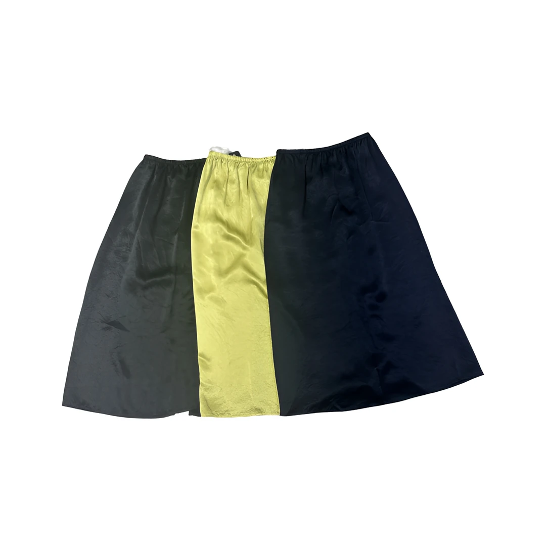 夏季新中式国风黑色醋酸重锻丝滑中长松紧腰包臀A字半身裙