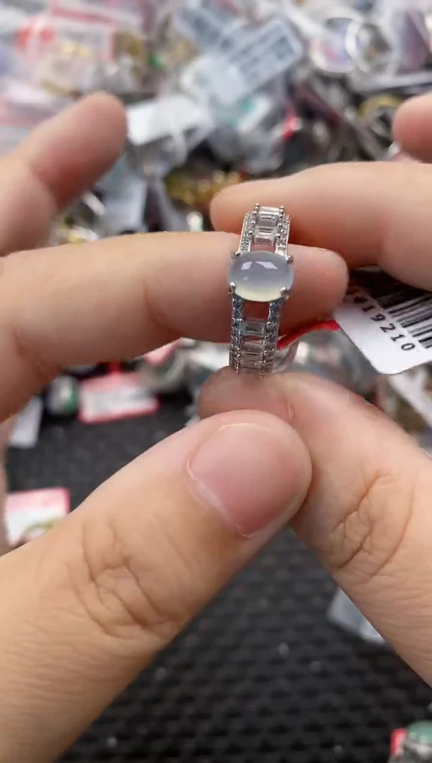 银S925镶嵌戒指翡翠111      5