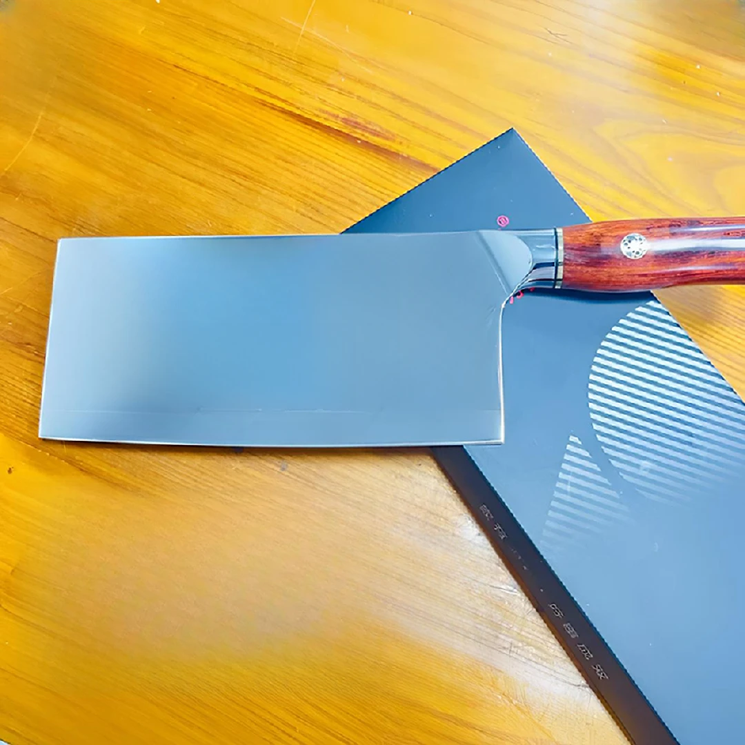 03 V金粉末钢血丝檀木柄家用切片刀商用厨师刀锋利持久厨房用菜刀