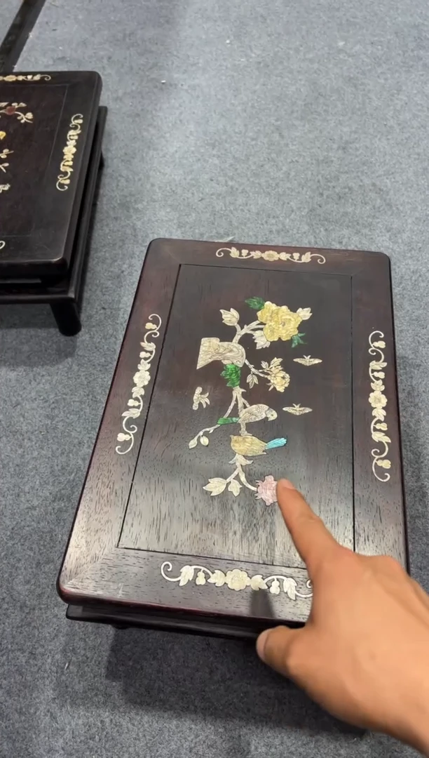 木邵氏紫檀鸟踏花枝四边花小桌