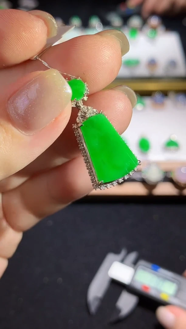 翡翠18K金镶嵌吊坠(不含链)L0245多样性发其一