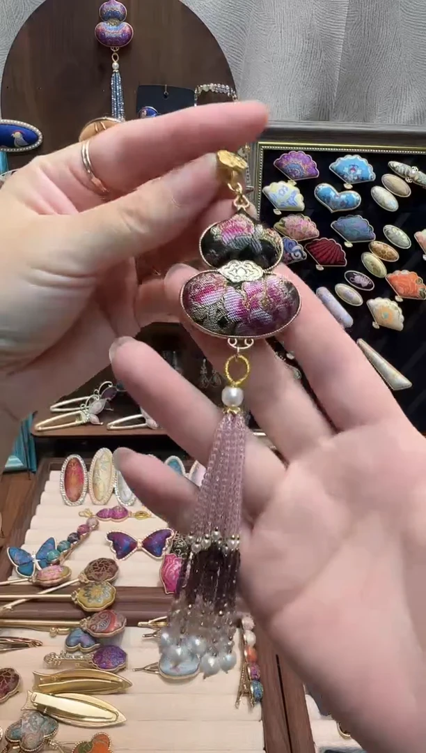 【孤品车6.2】牡丹花双面葫芦压襟孤品