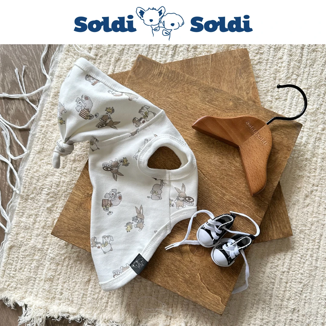 Soldi Soldi宠物衣橱猫咪狗狗戴帽动物园印花无袖居家服约克夏