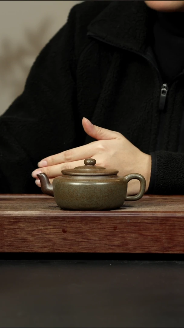 茶壶紫砂蟹壳青柴烧 旭帽