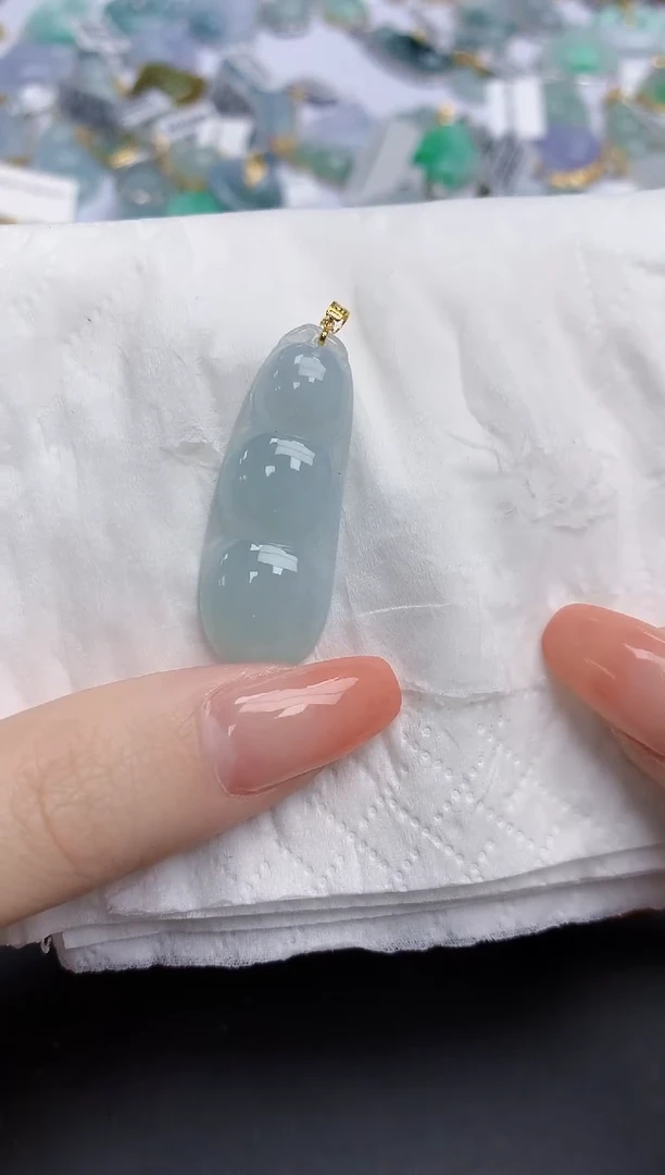 【闪购商品】翡翠颈饰18K金镶嵌天然缅甸翡翠A货
