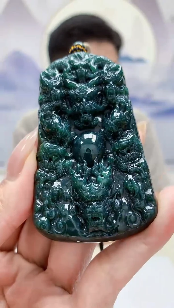 未镶嵌定制翡翠4917MM-毛货挂件89