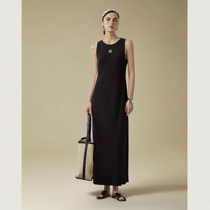 LYNEE【星线好物】无袖背心式弹力针织连衣裙修身 LGD2EST044