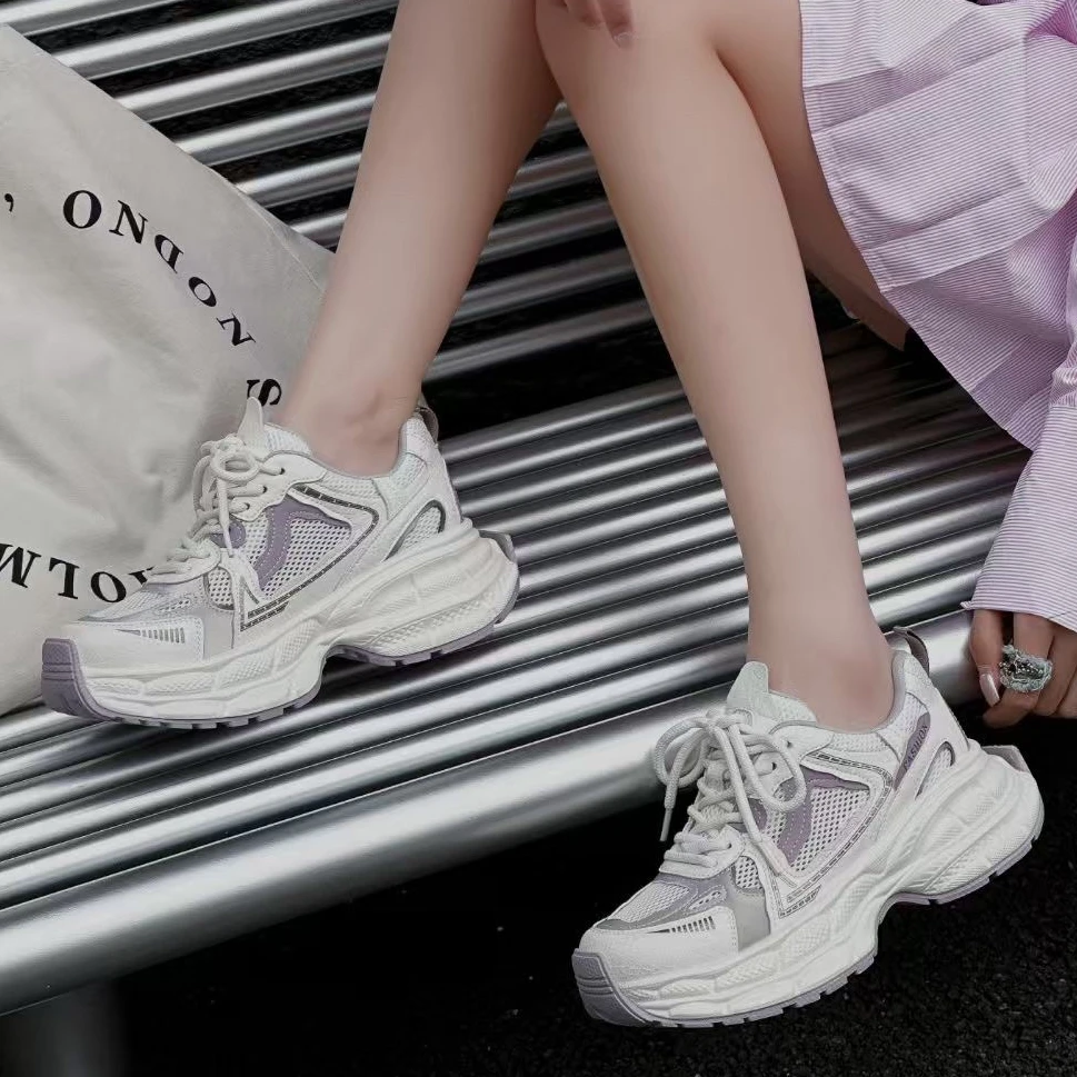 新款牛皮网纱老爹鞋8925116