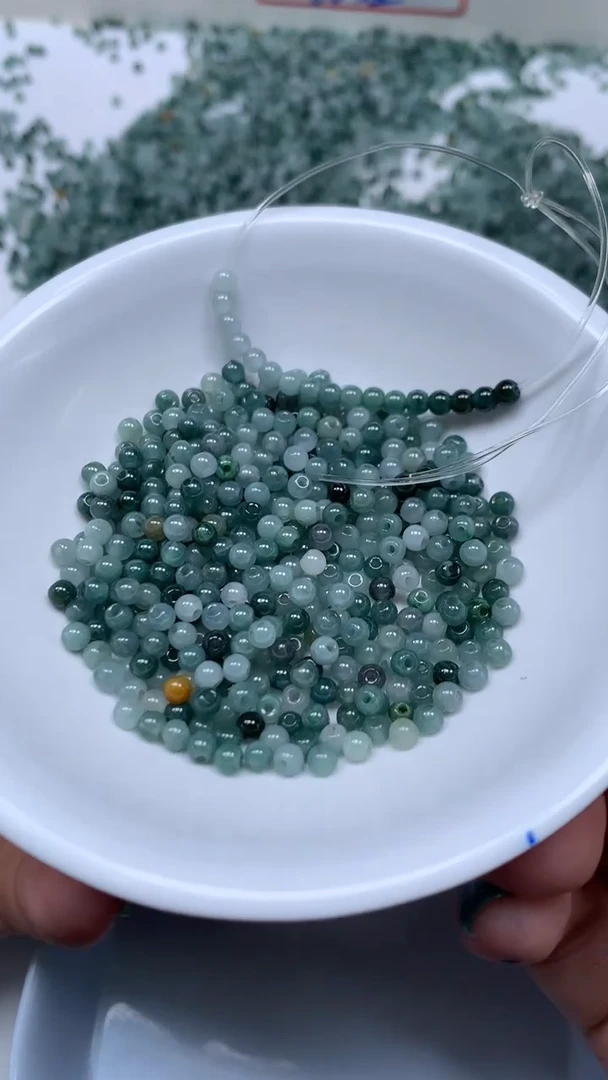 未镶嵌翡翠手饰翡翠 冰危 蓝水 3+mm100个15元
