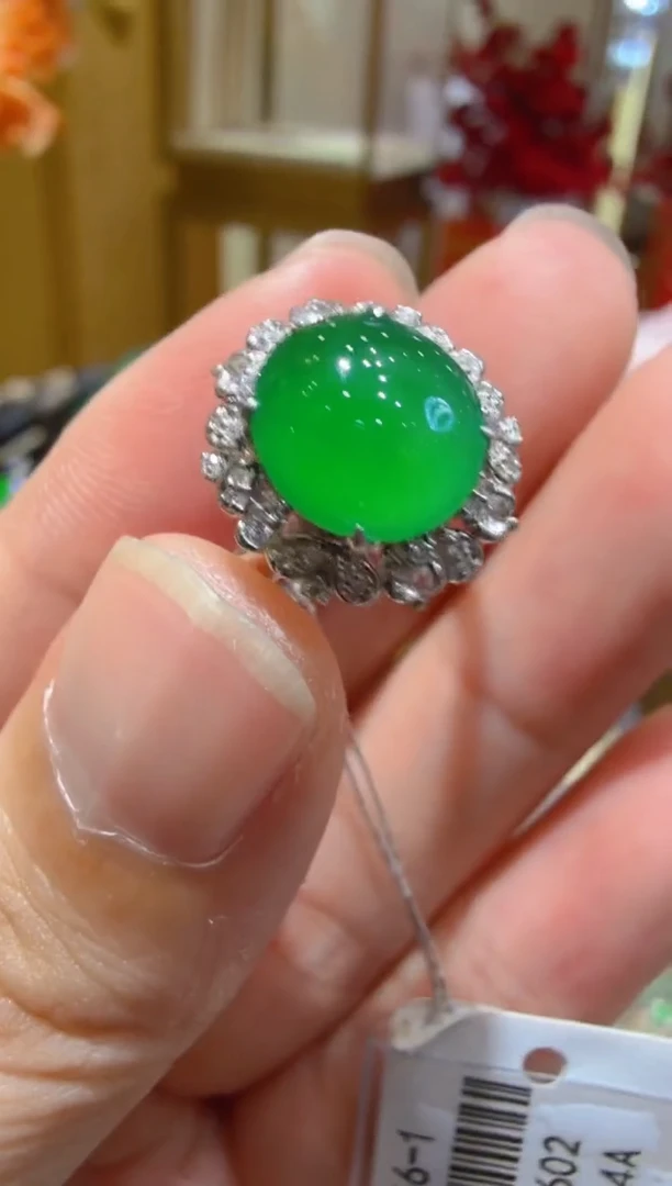 18K金镶嵌戒指翡翠多样性团购发一件