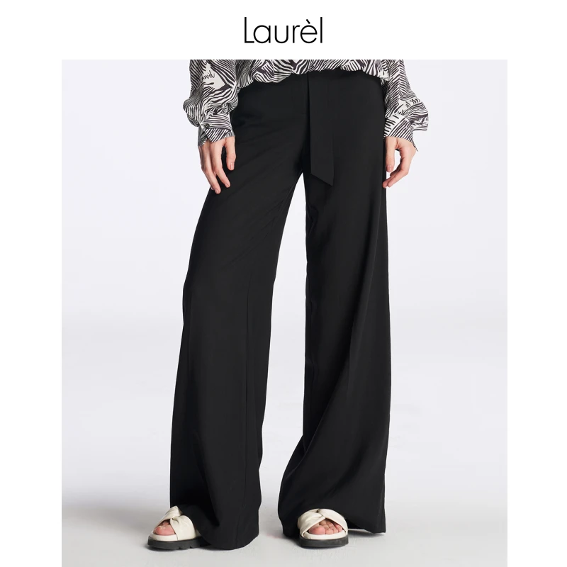 【粉丝专享】Laurel劳芮春夏麻感阔腿裤女LWL342K10200