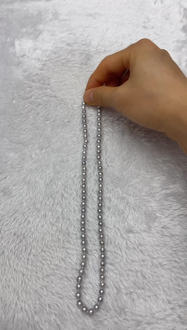 海水珍珠银S925镶嵌项链AK真多麻5-5.5mm