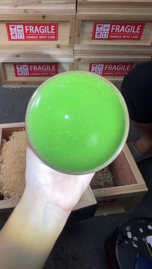 茶盏绿冰 平口 建窑建盏主人杯